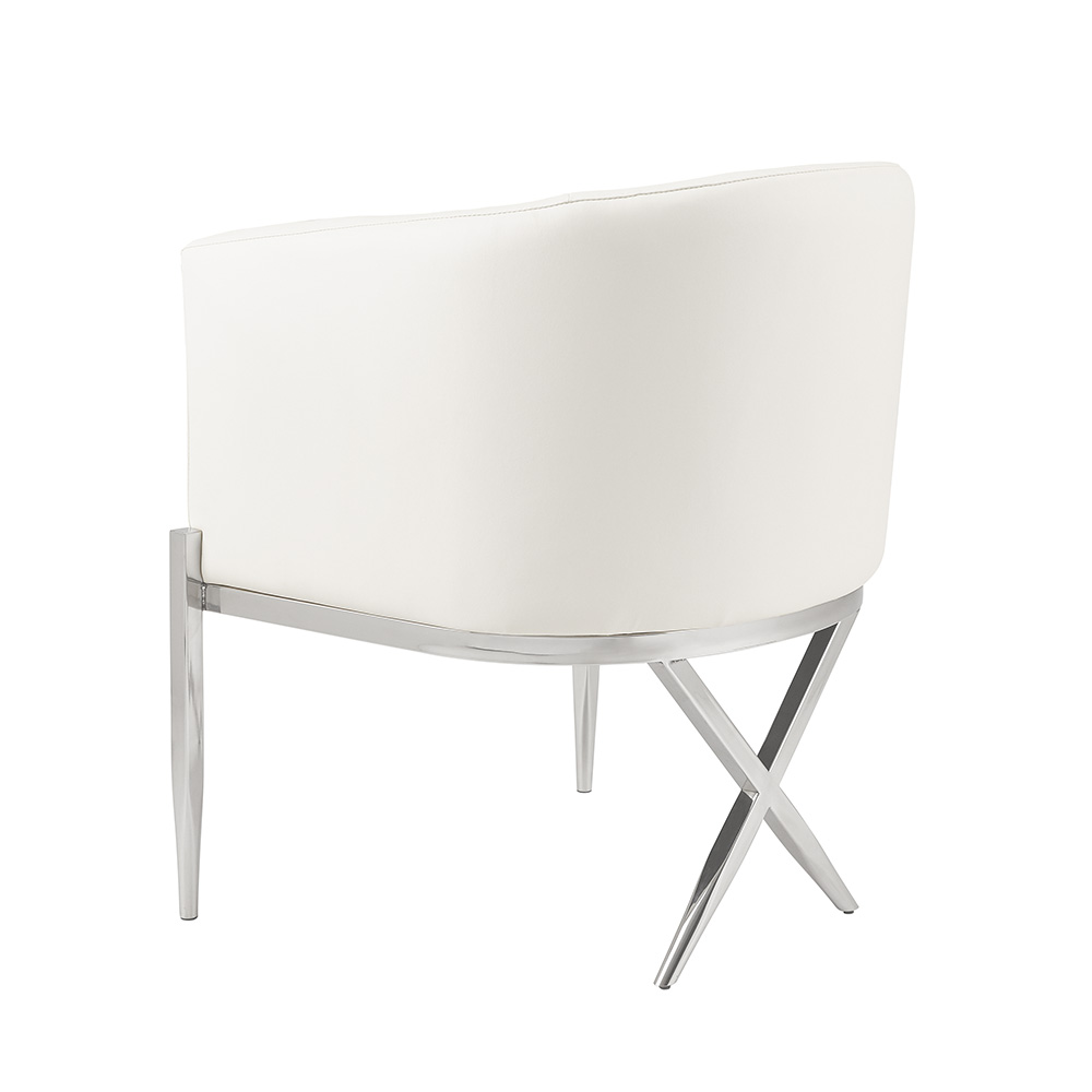 Anton Accent Chair: White Leatherette